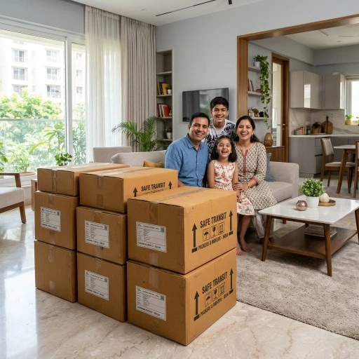 Delivered boxes inside a house after a successful relocation service in Pune